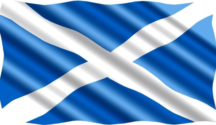 Scottish flag with waved edges