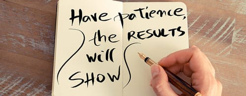 A person who has written'Have patience the results will show'
