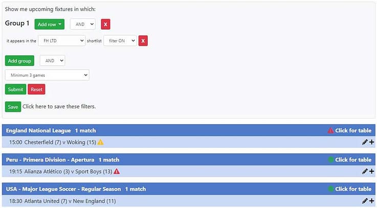 First half lay the draw shortlist