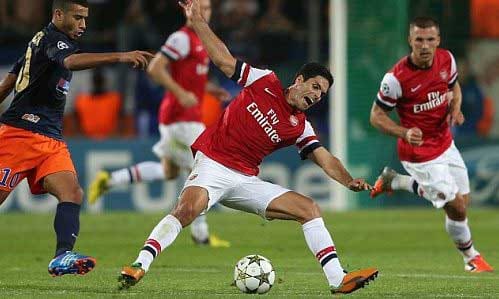 Arsenal v Montpellier in the Champions League