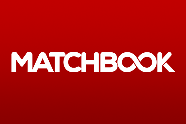 The Matchbook.com betting exchange logo on a plain red background.