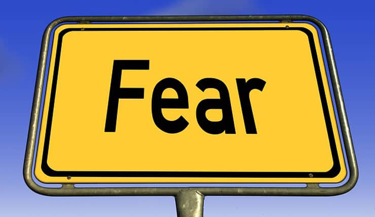 A sign saying 'fear'
