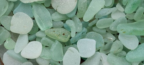 Pieces of seafoam green sea glass