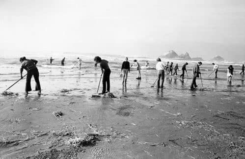 Glass Beach clean-up in the 1990s