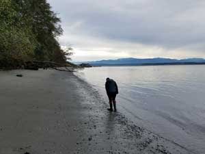 Sea glass hunting at Bush Point, Washington