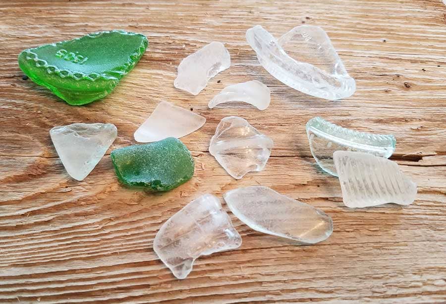Sea glass found at Coupeville, Whidbey Island