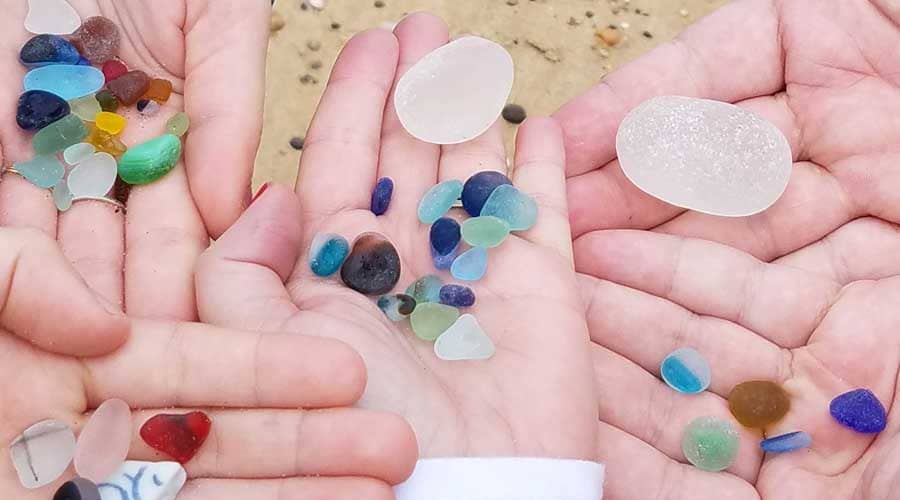 Sea glass collected at Seaham Hall Beach
