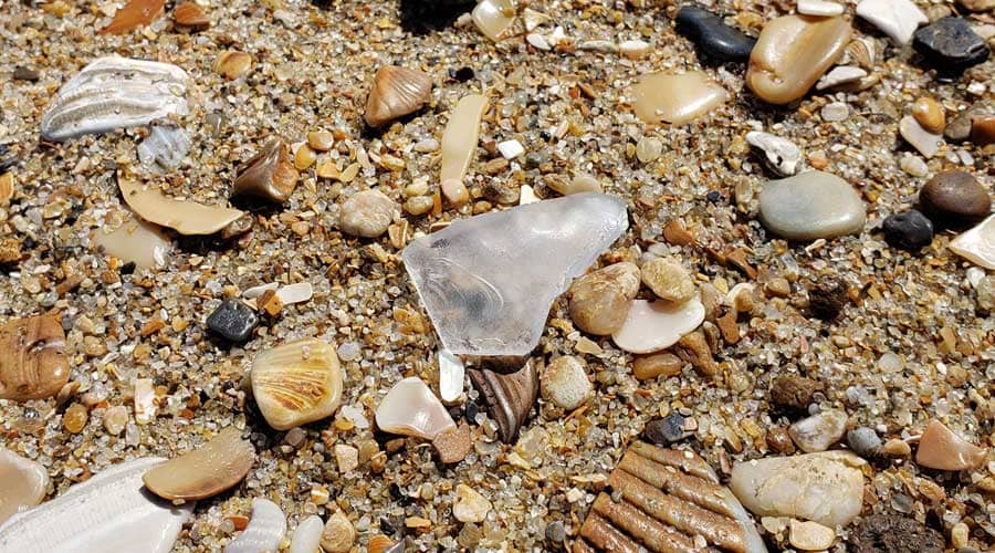 Sea glass on Buxton Beach, Hatteras Island