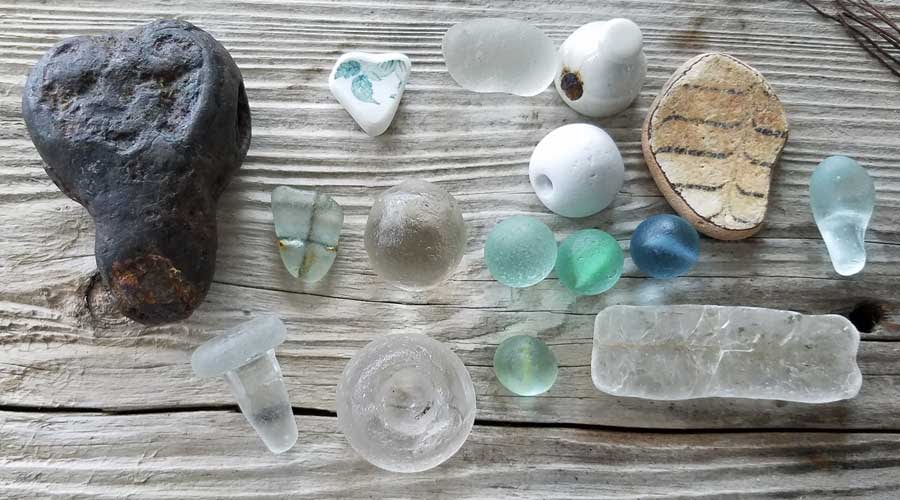 Sea glass collected at Lyme Regis, Dorset