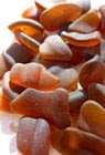 Pieces of brown sea glass