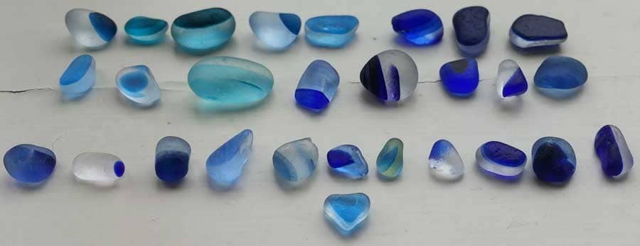 Blue sea glass from Seaham