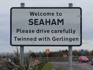 Welcome to Seaham sign