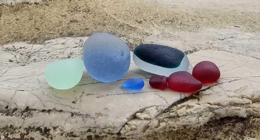 Sea glass collected at Seaham Hall Beach