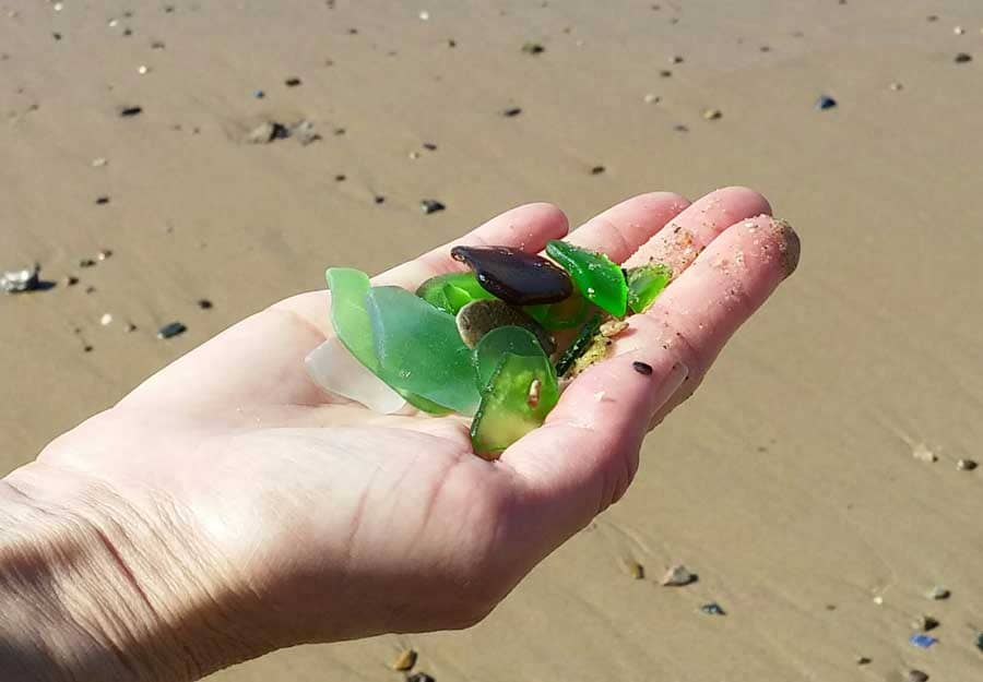 Sea glass found at Crystal Cove State Park, Laguna Beach