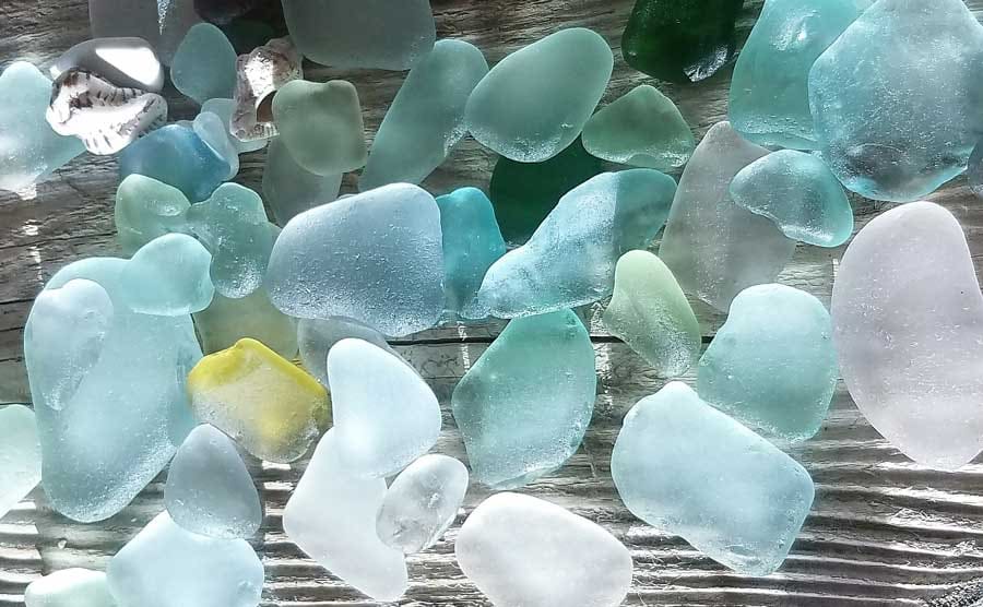 sea glass found at Minster-on-Sea, Swale