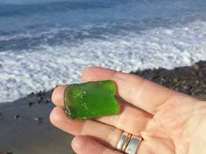 California sea glass found at Capistrano Beach