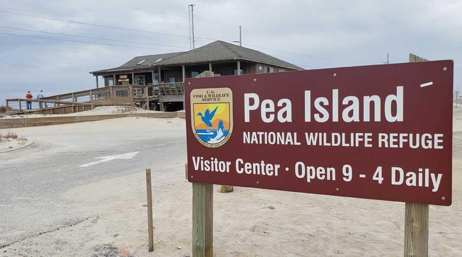 Sign outside Pea Island National Wildlife Refuge, Outer Banks, North Carolina
