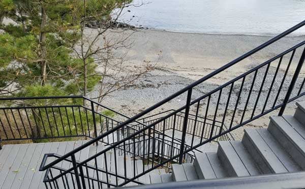 Steps down to the beach at 40 teps, Nahant, Massachusetts.
