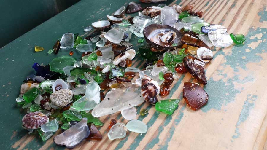 Sea glass found at Shell Beach, La Jolla