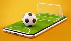 A football pitch on a mobile phone