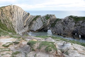 The Stair Hole at Lulworth Cove, Dorset.