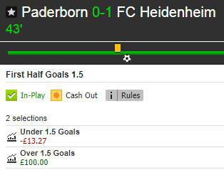 Live Stats Module example (Paderborn v Heidenheim): Betfair market