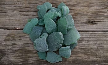 Vintage Sea Glass Beads Frosty Charcoal