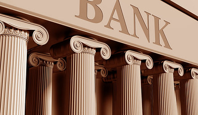 Outside of a bank building