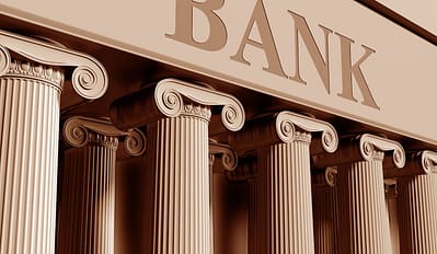 Outside of a bank building
