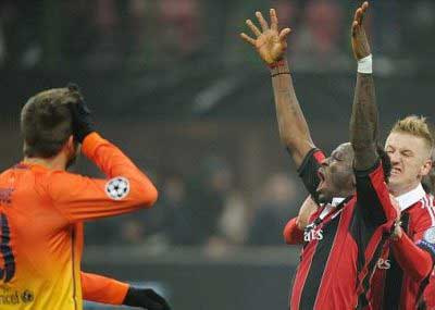 AC Milan v Barcelona in the Champions League