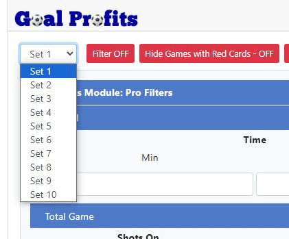 Live Stats Module (LSM) Pro Filter sets