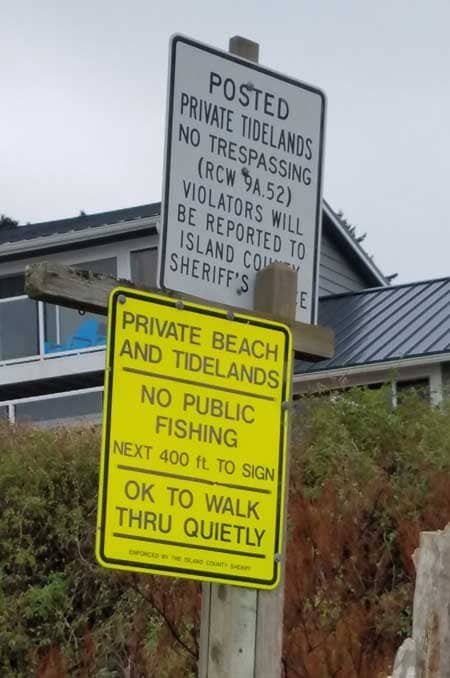 Signs at Bush Point Beach, Whidbey Island