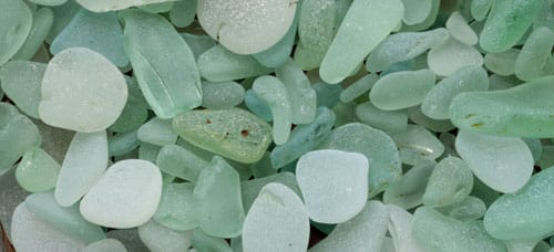 Pieces of seafoam green sea glass