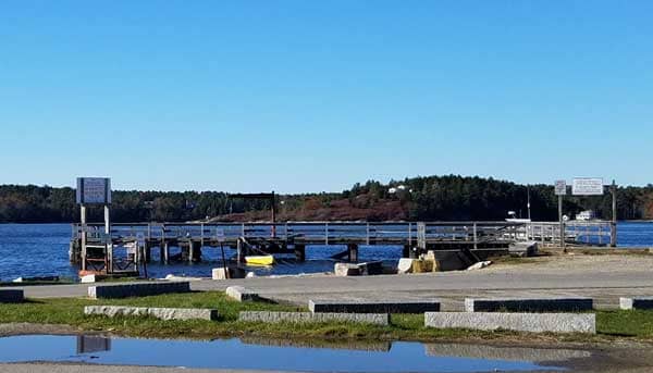View of boat launch area at Fort Popham.