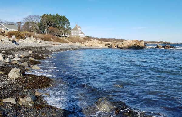 View of East Point Beach Cove, Biddeford, Maine.