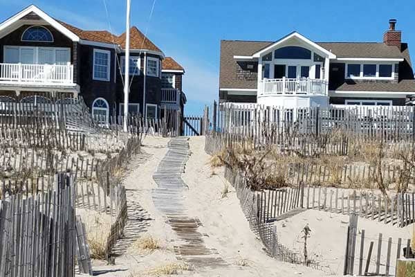 View of two beach houses on Point Pleasant beach.