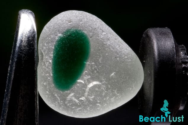 Green and clear sea glass found at Seaham Hall Beach.
