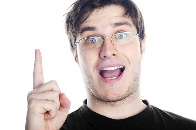 Man who just had a smart idea.