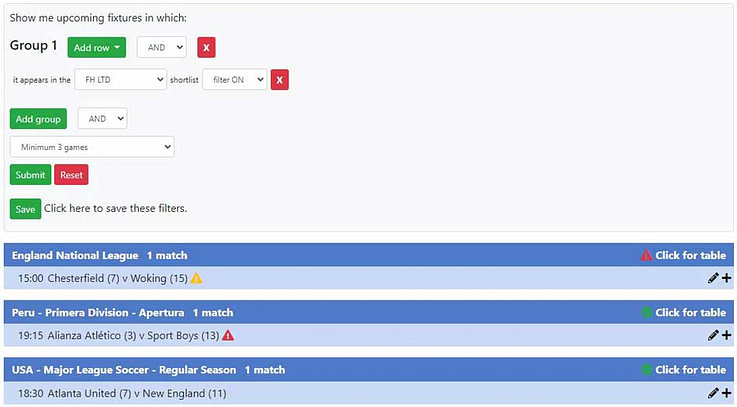 First half lay the draw shortlist