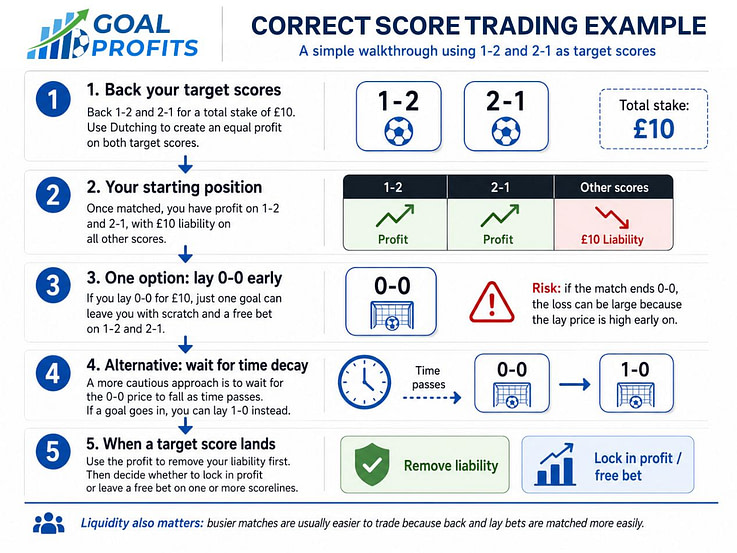 Correct score trading example