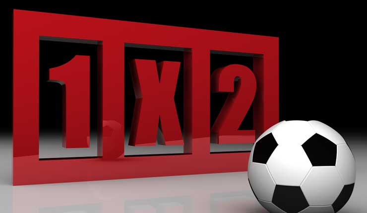 1X2 betting outcomes next to the football