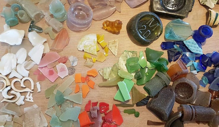 Rainbow of sea glass treasures from the Thames Estuary.