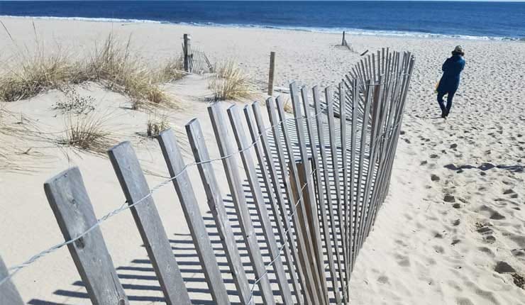 Fence at entrance on Point Pleasant Beach New Jersey.