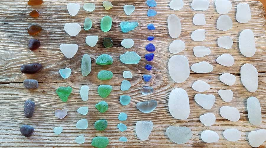 Sea glass collected at Glass Beach, Port Townsend, Washington
