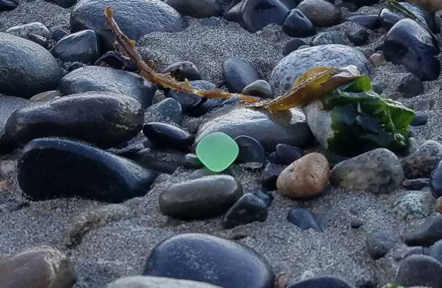 Uranium sea glass found at Glass Beach, Port Townsend