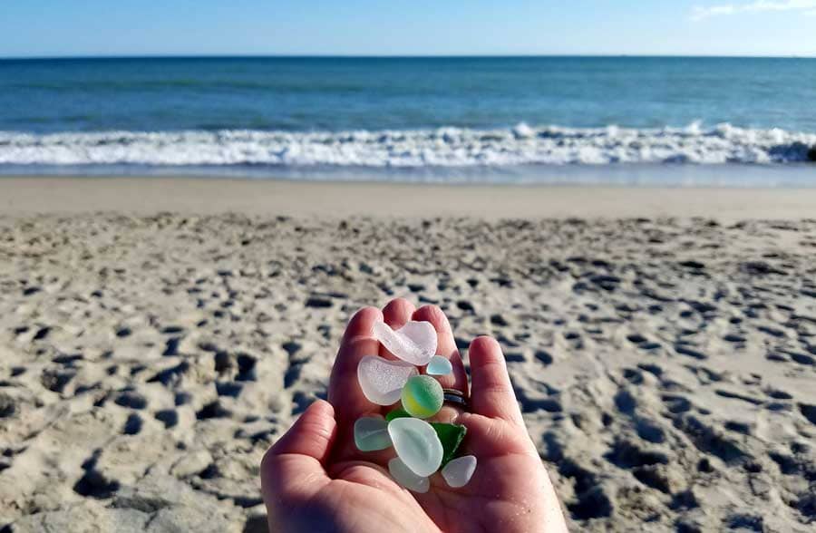 Sea glass collected at Capistrano Beach Park